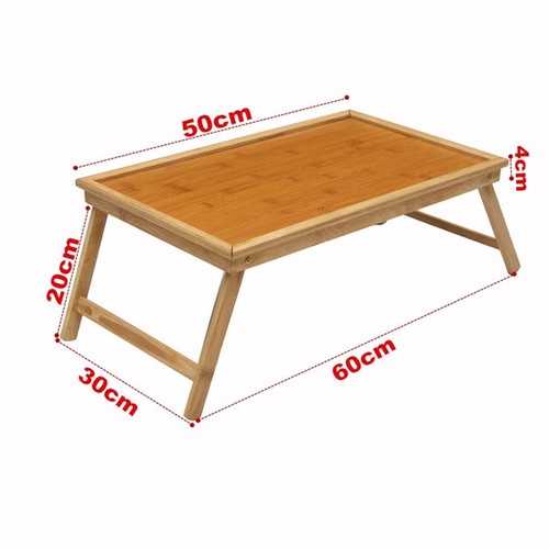 Foldable Wooden Bamboo Bed Tray Breakfast Laptop Desk Tea Serving Table Stand