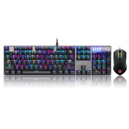 Original Motospeed CK888 NKRO Blue Switch 104Key Mechanical Gaming Keyboard and Mouse Combo