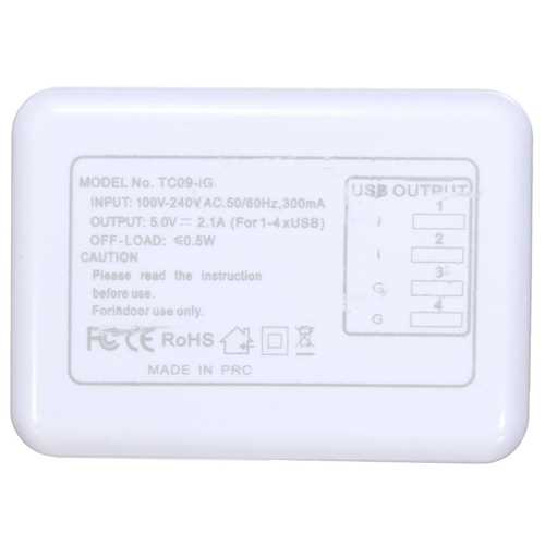 4 Port USB Multifunctional Travel Plug Charger Adapter for Universal International Usage