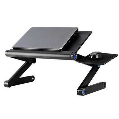 Adjustable Foldable Laptop Notebook Desk Table Fan Hole Stand Portable Tray