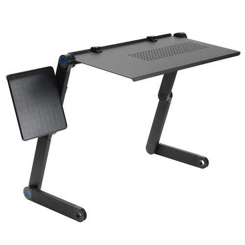 Adjustable Foldable Laptop Notebook Desk Table Fan Hole Stand Portable Tray