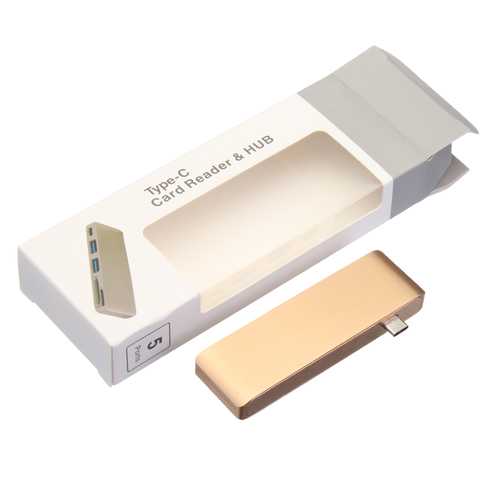 Multifunction USB Hub Type-C to Type-C USB 3.0 2Ports TF SD Card Reader for Laptop PC