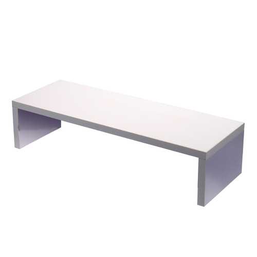 Black White Wooden Monitor Stand Computer Monitor Riser Wood Shelf Plinth