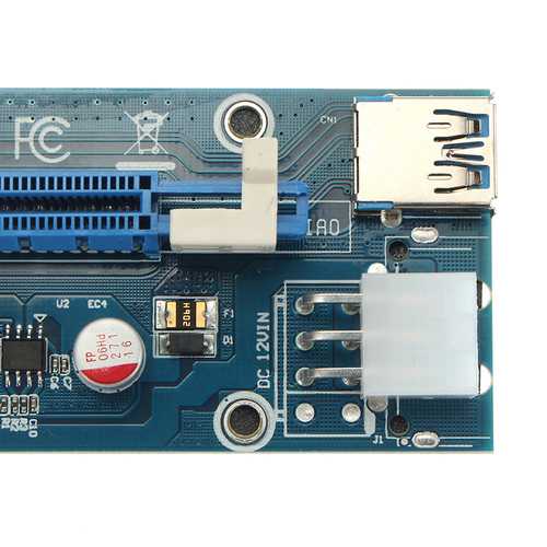 0.6m USB 3.0 PCI-E Express 1x to 16x Extension Cable Extender Riser Card Adapter 6 Pin Power