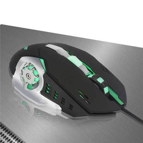 Zerodate X500DU 4 LED Light Effect 3200 DPI Adjustable Mechanical Macros Define Gaming Mouse for PC