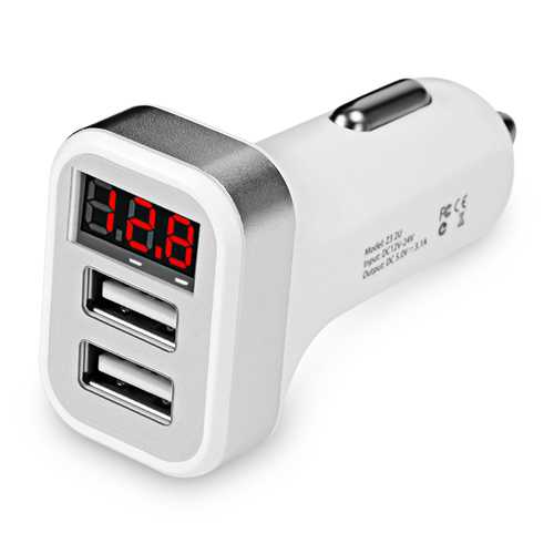 HOCO Z3 2U Digital Display 5V 3.1A Dual USB Car Charger for iPhone X Samsung S8 S9 Note 8 Plus