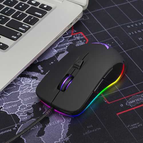 Zerodate S600 4800DPI 6 Buttons Gaming Mouse RGB Backlit USB Wired Mouse Optical Mice For Game