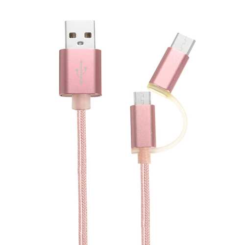 2 in 1 Type C Micro USB Fast Charging Data Cable Tablet Cellphone