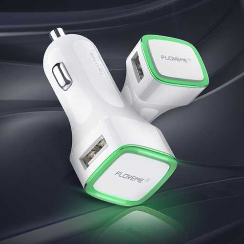 FLOVEME LED Indicator Dual USB Fast Car Charger For iPhone X 8Plus Oneplus 5t Xiaomi Mi A1 S8