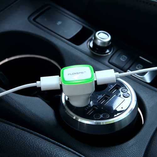 FLOVEME LED Indicator Dual USB Fast Car Charger For iPhone X 8Plus Oneplus 5t Xiaomi Mi A1 S8