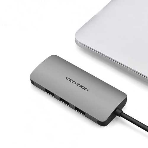 Vention CHFHA Type-c to USB 3.0 3Ports Hub RJ45 Gigabit Ethernet Adapter USB C to LAN Converter
