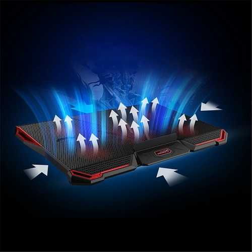 Notebook Cooling Fan Laptop Cooler Pad Air-cooled 5 LED Fans 2 USB Ports For 12-17 inch Laptop