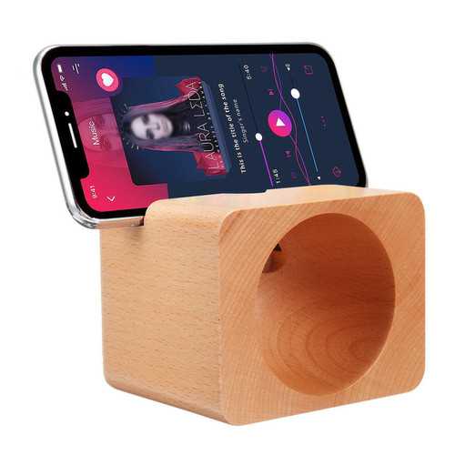 Wooden Natural Sound Amplifier Desktop Phone Holder Stand for iPhone Xiaomi Mobile Phone