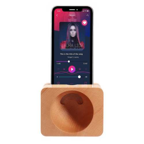 Wooden Natural Sound Amplifier Desktop Phone Holder Stand for iPhone Xiaomi Mobile Phone