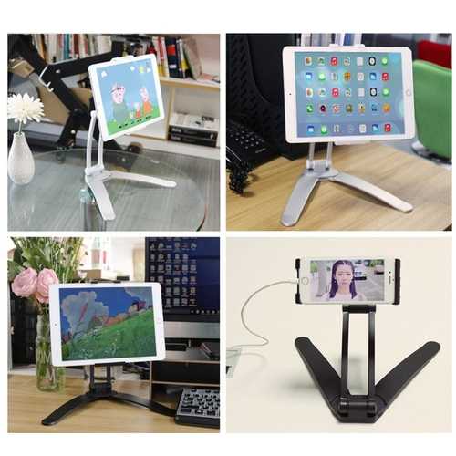 Bakeey Universal Aluminium Alloy Adjustable Wall Mounted Lazy Desktop Holder For Ipad Phone Tablet