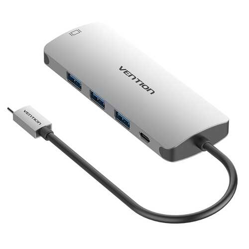 Vention CGQHA Multifunction Type-C to 3-Port USB 3.0 USB-C PD Charge 1080P VGA Hub