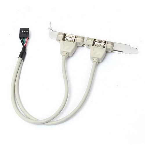 2 Port USB 2.0 Rear Panel Expansion Bracket to Motherboard USB Header
