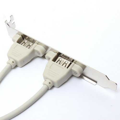 2 Port USB 2.0 Rear Panel Expansion Bracket to Motherboard USB Header