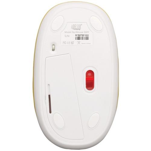 Adesso(R) IMOUSE E60Y iMouse(TM) E60 Wireless Antistress Gel Mouse (Yellow)