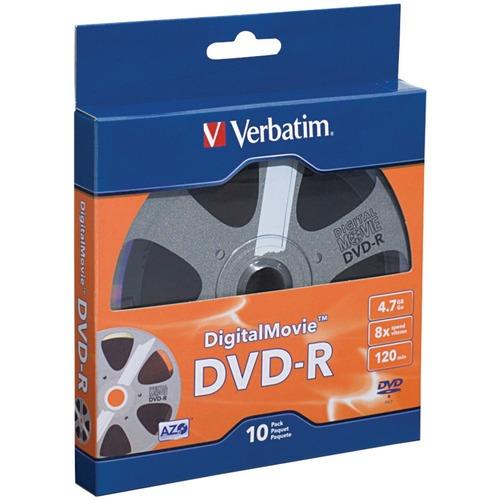 Verbatim(R) 97946 4.7GB 120-Minute DigitalMovie(R) DVD-Rs, 10 pk