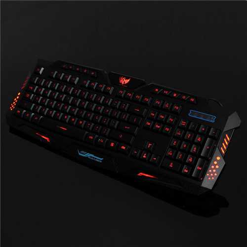 M200 USB 3 Colors LED Backlit Wired Gaming Keyboard