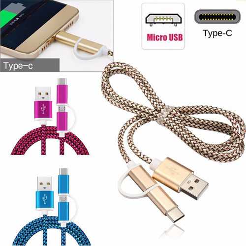 1M USB 3.1 Type C Micro USB Charger Data Sync Cable for Tablet Random Shipment