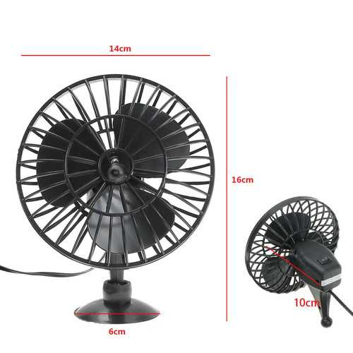 12V 1A 15W 4Inch Disc Type Car Cooling Fan Suction Mount with Cigarette Lighter Socket
