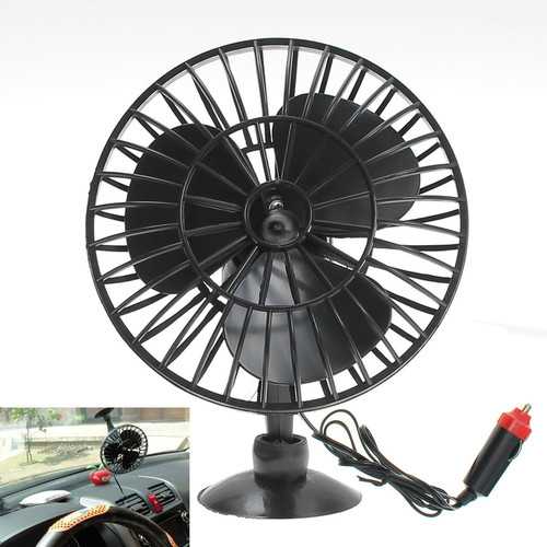 12V 1A 15W 4Inch Disc Type Car Cooling Fan Suction Mount with Cigarette Lighter Socket