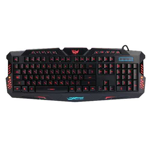 A877 Russian Version Wired 3 Color Adjustable Backlit Gaming Keyboard