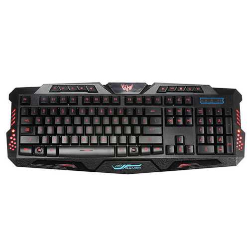 A877 English Version Wired 3 Color Adjustable Backlit Gaming Keyboard