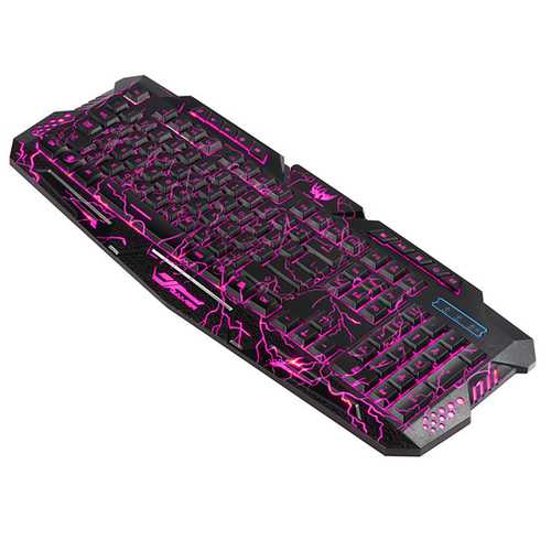 A878 Crack Explosion Version Wired 3 color Adjustable Backlit Gaming Keyboard