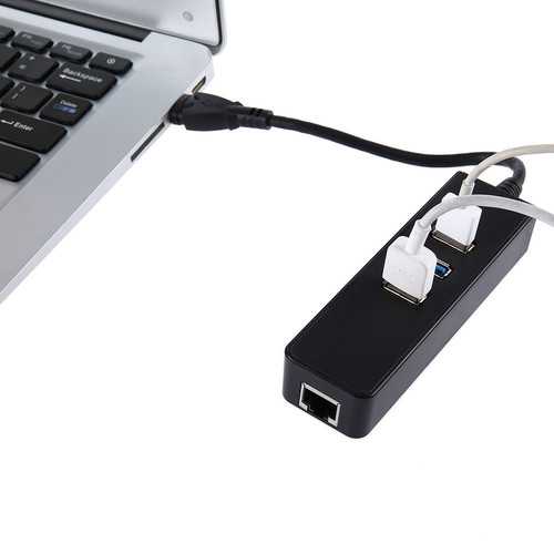 USB 3.0 to 3 Port USB 3.0 Hub Adapter 10GBit/s Gigabit Ethernet for PC Laptop No Need Driver