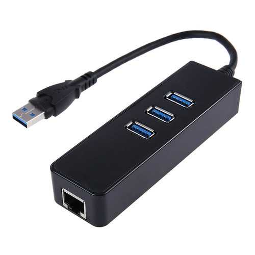 USB 3.0 to 3 Port USB 3.0 Hub Adapter 10GBit/s Gigabit Ethernet for PC Laptop No Need Driver