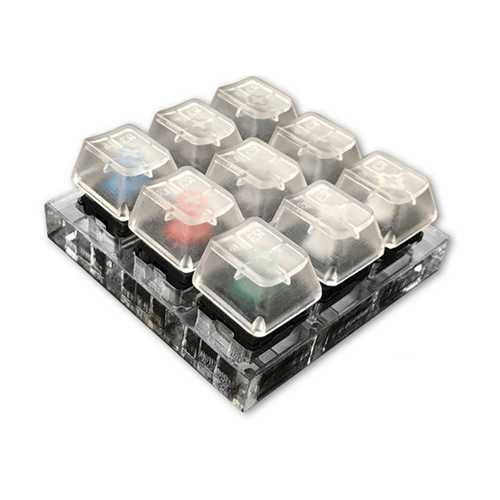 9X Switches ACRYLIC Keyboard Tester Kit Clear Keycaps Sampler For Cherry MX