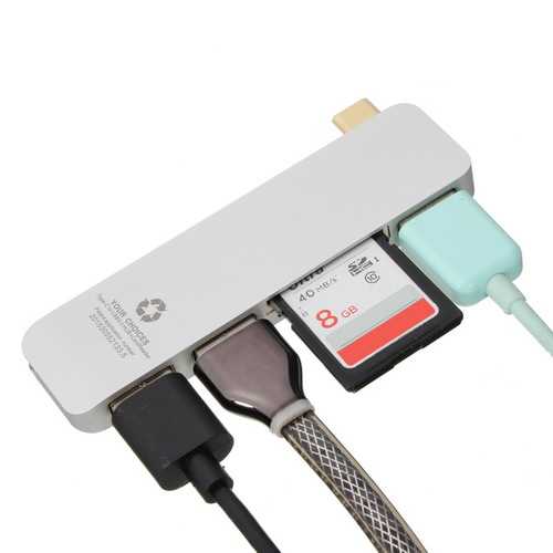 Type-C To USB3.0 3 USB Ports Hub With SD TF Card Reader Function For Macbook Chromebook Notebook