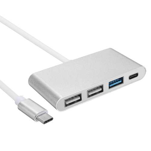 4 in 1 Type C to 3 Port USB USB-C Multi Port Charging Converter HUB for Macbook DataTransfer