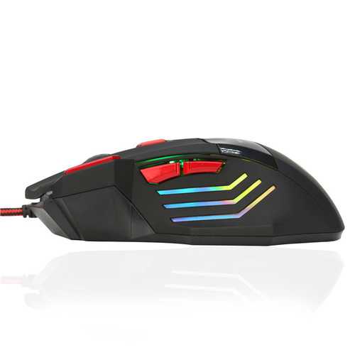 HXSJ H100 Dragon 7D 5500 DPI Colorful Backlight Wired Optical Gaming Mouse