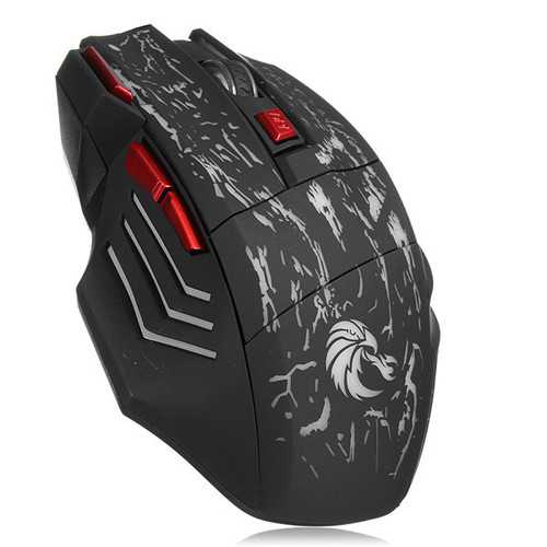 HXSJ H300 Fire Bird 7D 5500 DPI Colorful Backlight Wired Optical Gaming Mouse