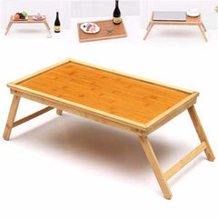 Foldable Wooden Bamboo Bed Tray Breakfast Laptop Desk Tea Serving Table Stand