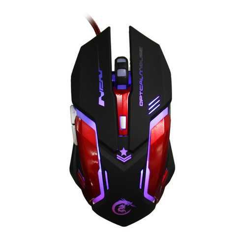 HXSJ H500 6 Buttons 3200 DPI Colorful Backlight Wired Optical Gaming Mouse