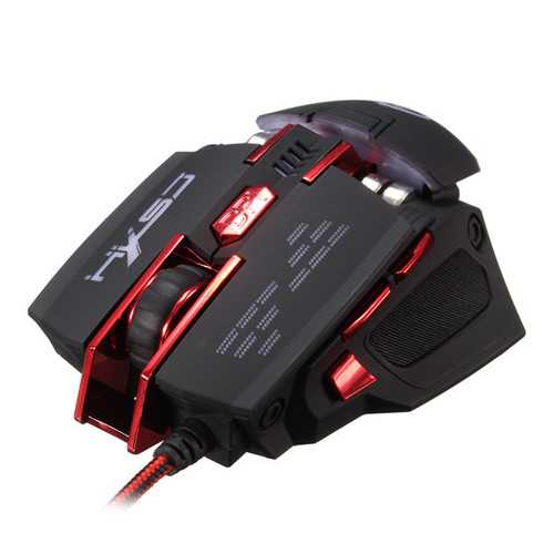 HXSJ X200 7 Buttons 4000 DPI LED Backlit Programmable USB Wired Optical Gaming Mouse