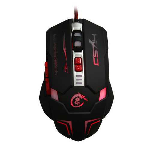HXSJ H600 3200DPI 7 Buttons LED Backlit Wired USB Optical Gaming Mouse