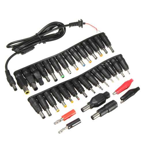 34pcs Universal Laptop Notebook Input DC Plug Set Jack Tips Without AC Adapter