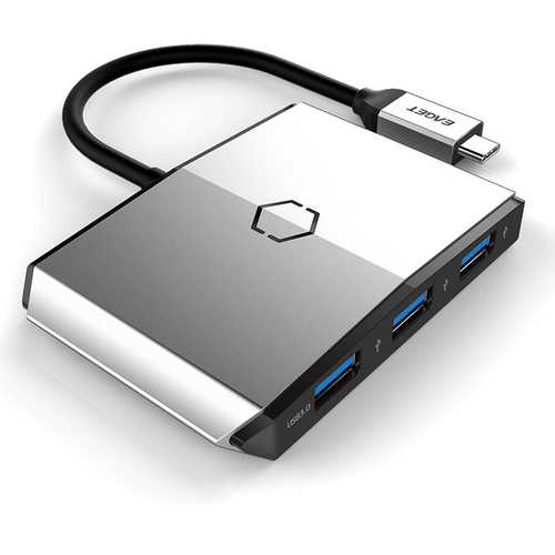 EAGET CH35 Multifunctional Type C to 3 USB 3.0 Ports SD TF HUB Carder Reader