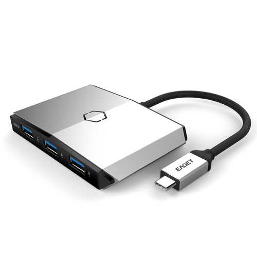 EAGET CH35 Multifunctional Type C to 3 USB 3.0 Ports SD TF HUB Carder Reader