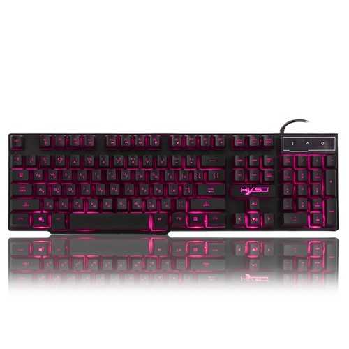 HXSJ R8 Russian English Dual Layout 104 Keys USB Wired Backlit Gaming Keyboard