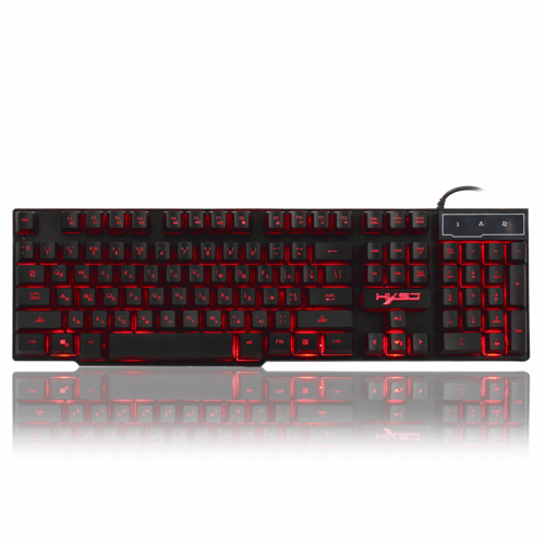 HXSJ R8 Russian English Dual Layout 104 Keys USB Wired Backlit Gaming Keyboard