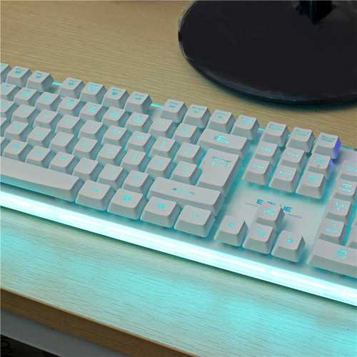 E-BLUE K725 104keys 7colors Ajustable Backlight Border LED Effect Gaming Keyboard for Game PC