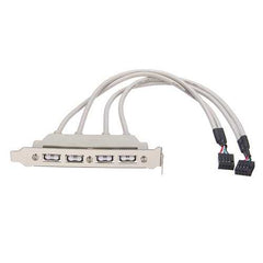 USB 2.0 9Pin 2 Port to 4 Port Motherboard USB Extension Cable 4 Port USB Baffle Line