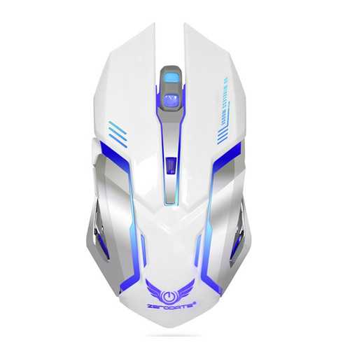 Zerodate 7 Colors 5 Buttons 2400DPI Rechargeable Wireless Backlight Ergonomics Optical Gaming Mouse